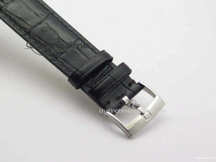 0420 Flexible De Ville MK 1:1 Best Edition SS White Dial On Black Leather Asian Seagull T1701 (Sec@6) 8244